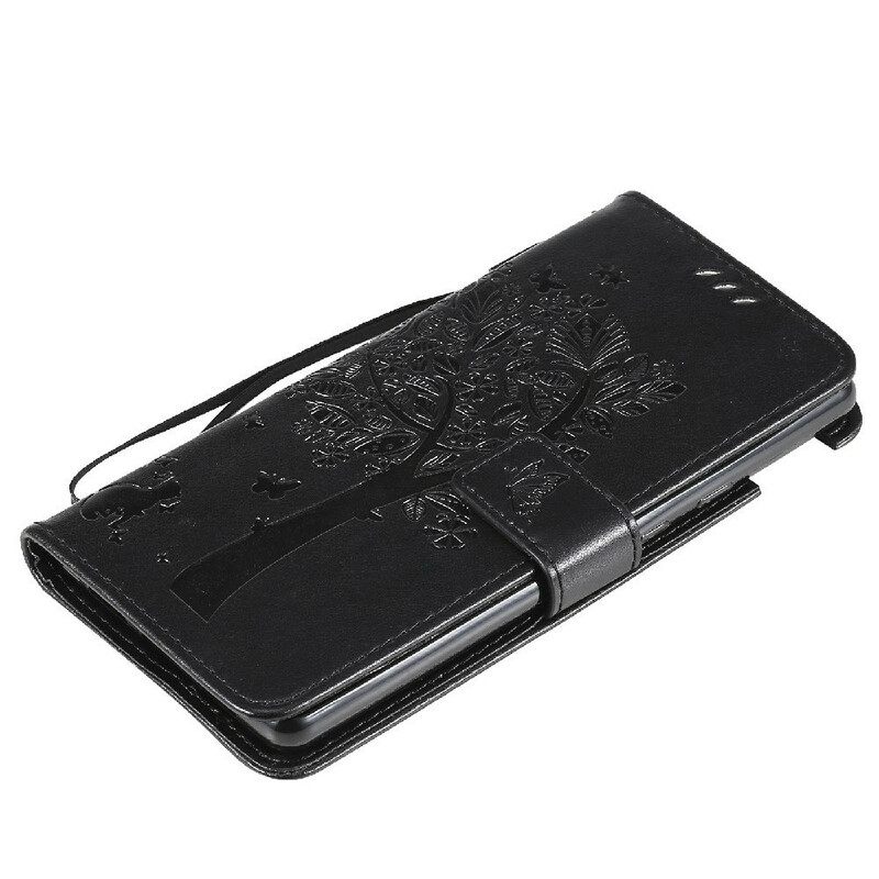 Θήκη Flip Google Pixel 6 με κορδονι Δέντρο Και Strappy Kitten