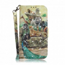 Κάλυμμα Moto G9 Plus με κορδονι Safari Animals Strap