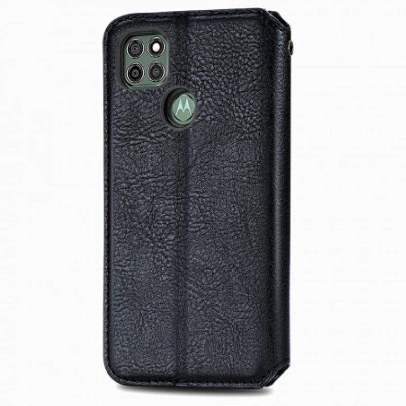 θηκη κινητου Moto G9 Plus Θήκη Flip Εφέ Δέρματος Με Υφή Διαμαντιού