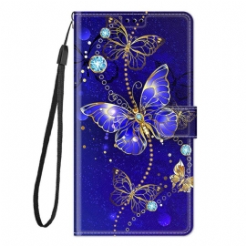 Κάλυμμα Samsung Galaxy M23 5G με κορδονι Ανεμιστήρας Strap Butterflies