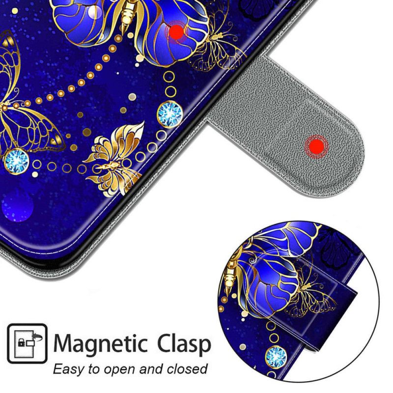 Κάλυμμα Samsung Galaxy M23 5G με κορδονι Ανεμιστήρας Strap Butterflies