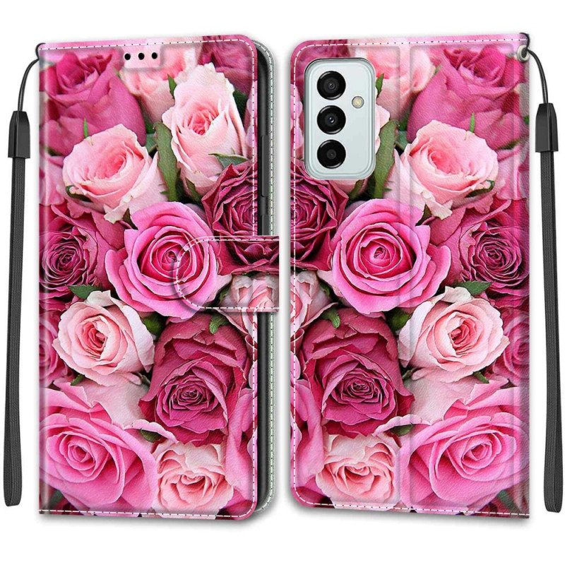 Κάλυμμα Samsung Galaxy M23 5G Τριαντάφυλλα Με Λουράκι