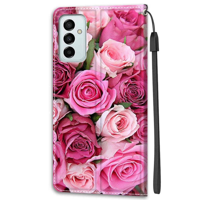 Κάλυμμα Samsung Galaxy M23 5G Τριαντάφυλλα Με Λουράκι