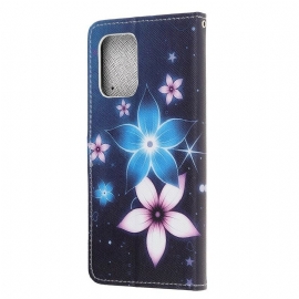 δερματινη θηκη Samsung Galaxy S10 Lite με κορδονι Lunar Strap Flowers