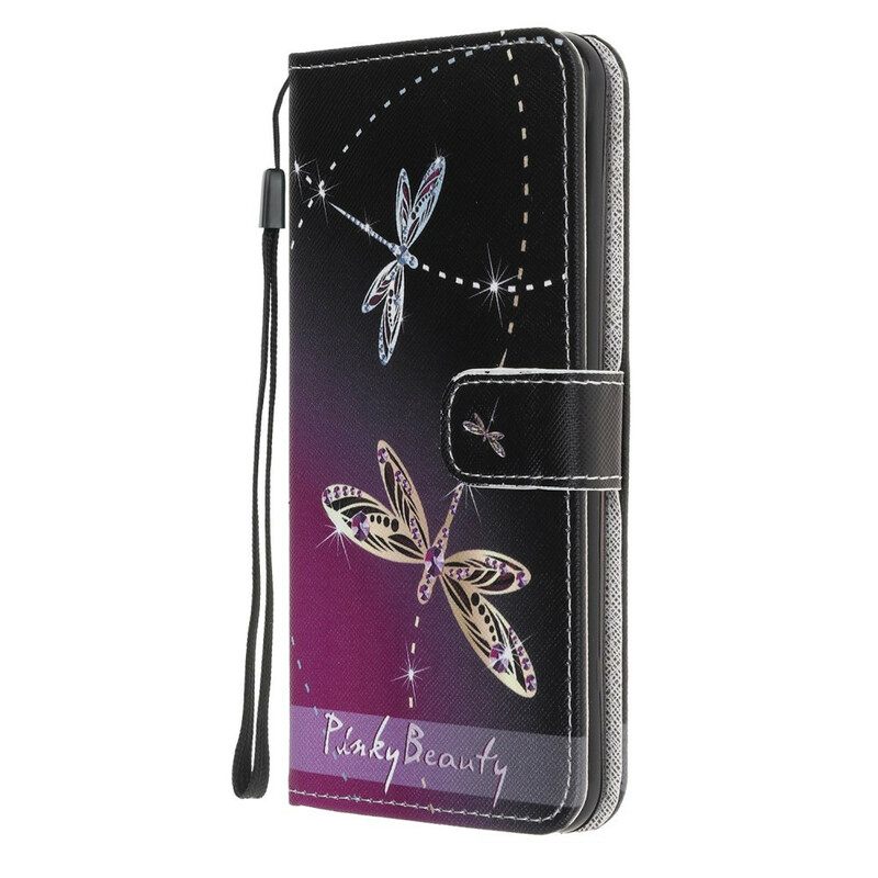 δερματινη θηκη Samsung Galaxy S10 Lite με κορδονι Strappy Dragonflies
