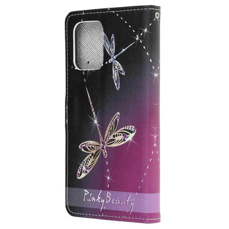 δερματινη θηκη Samsung Galaxy S10 Lite με κορδονι Strappy Dragonflies