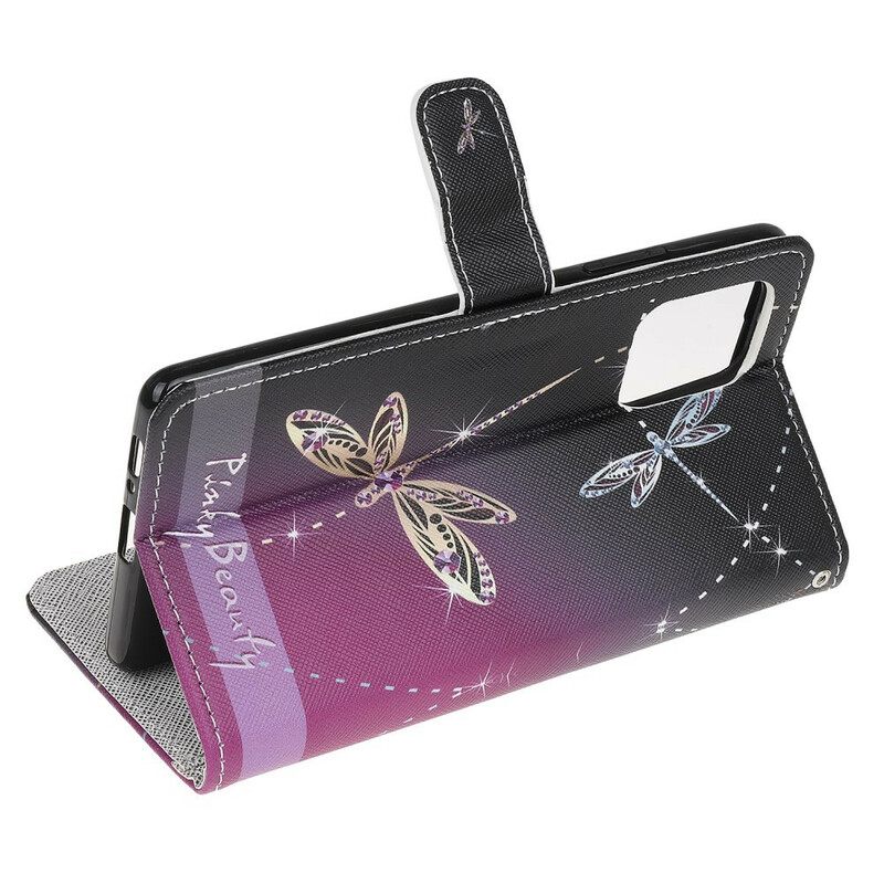 δερματινη θηκη Samsung Galaxy S10 Lite με κορδονι Strappy Dragonflies