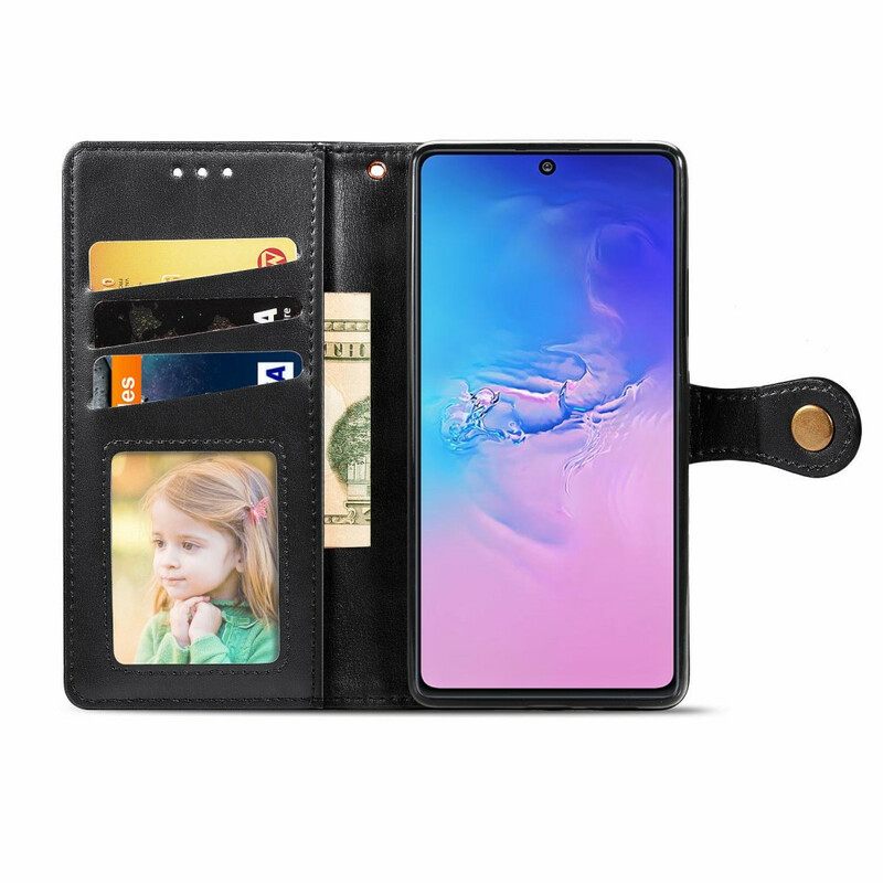 Κάλυμμα Samsung Galaxy S10 Lite Συνθετικό Δέρμα Και Vintage Κούμπωμα