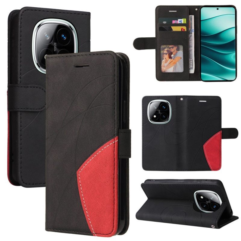 Δερματινη Θηκη Xiaomi Redmi Note 14 Pro Plus 5g Δίχρωμες Κυματιστές Γραμμές