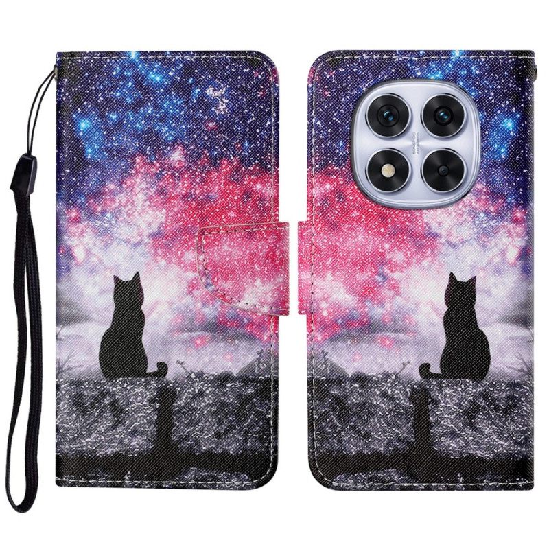 Δερματινη Θηκη Xiaomi Redmi Note 14 Pro Plus 5g Γάτα Γαλαξία Σιλικόνης