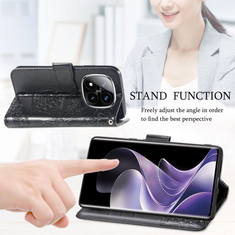 Δερματινη Θηκη Xiaomi Redmi Note 14 Pro Plus 5g Μπαρόκ Πεταλούδα