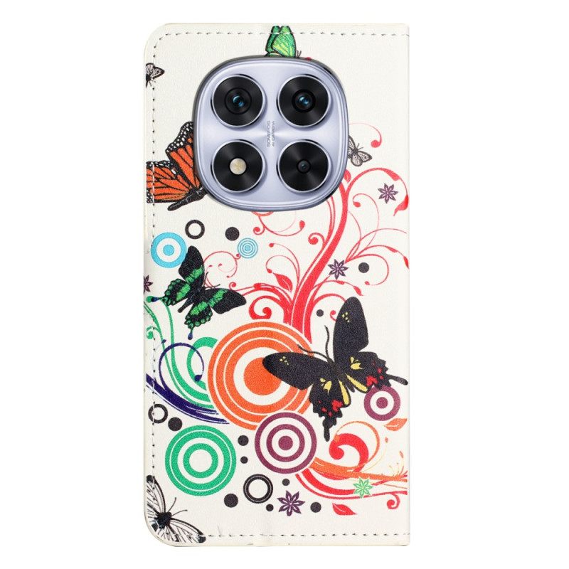 Δερματινη Θηκη Xiaomi Redmi Note 14 Pro Plus 5g Πεταλούδες Σε Λευκό Φόντο