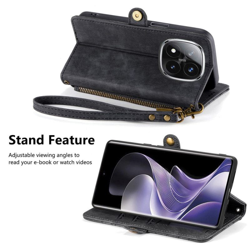 Δερματινη Θηκη Xiaomi Redmi Note 14 Pro Plus 5g Πορτοφόλι Με Γεωμετρικές Γραμμές Σιλικόνης