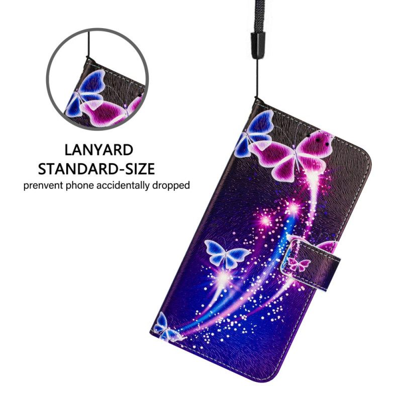 Δερματινη Θηκη Xiaomi Redmi Note 14 Pro Plus 5g Σχέδιο Εορταστικών Πεταλούδων Σιλικόνης