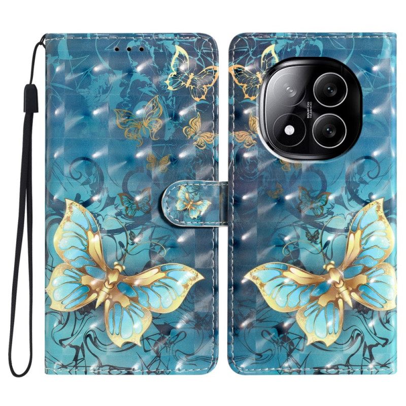 Δερματινη Θηκη Xiaomi Redmi Note 14 Pro Plus 5g Τρισδιάστατες Πεταλούδες
