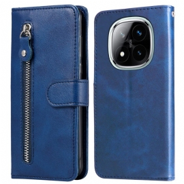 Δερματινη Θηκη Xiaomi Redmi Note 14 Pro Plus 5g Τσέπη Με Φερμουάρ Σιλικόνης