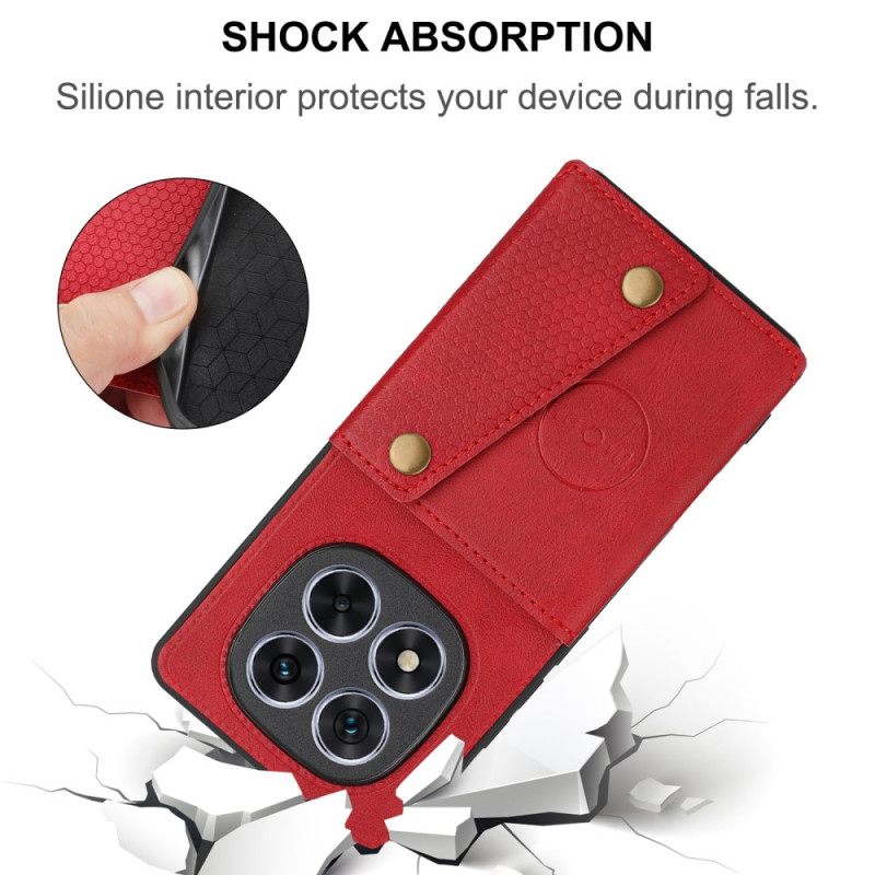 Κάλυμμα Xiaomi Redmi Note 14 Pro Plus 5g Δερμάτινη Θήκη Καρτών Και Βάση Σιλικόνης