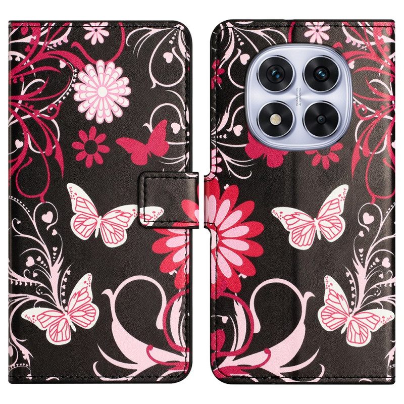 Θηκη Κινητου Xiaomi Redmi Note 14 Pro Plus 5g Θήκες Κινητών Πεταλούδες Σε Μαύρο Φόντο