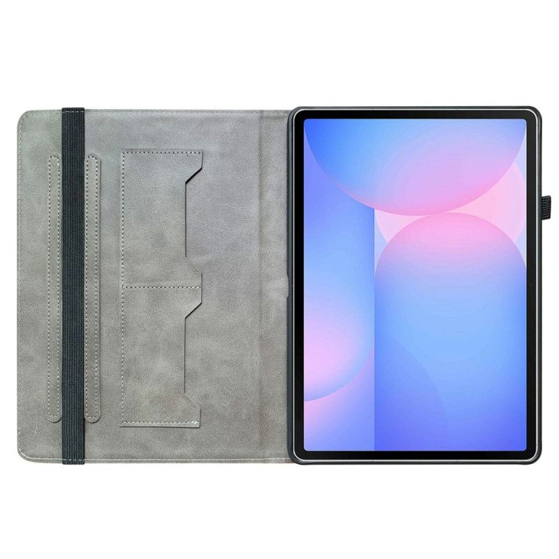 Δερματινη Θηκη Samsung Galaxy Tab S10 Fe Plus Άνθη Δαμασκηνιάς Σιλικόνης
