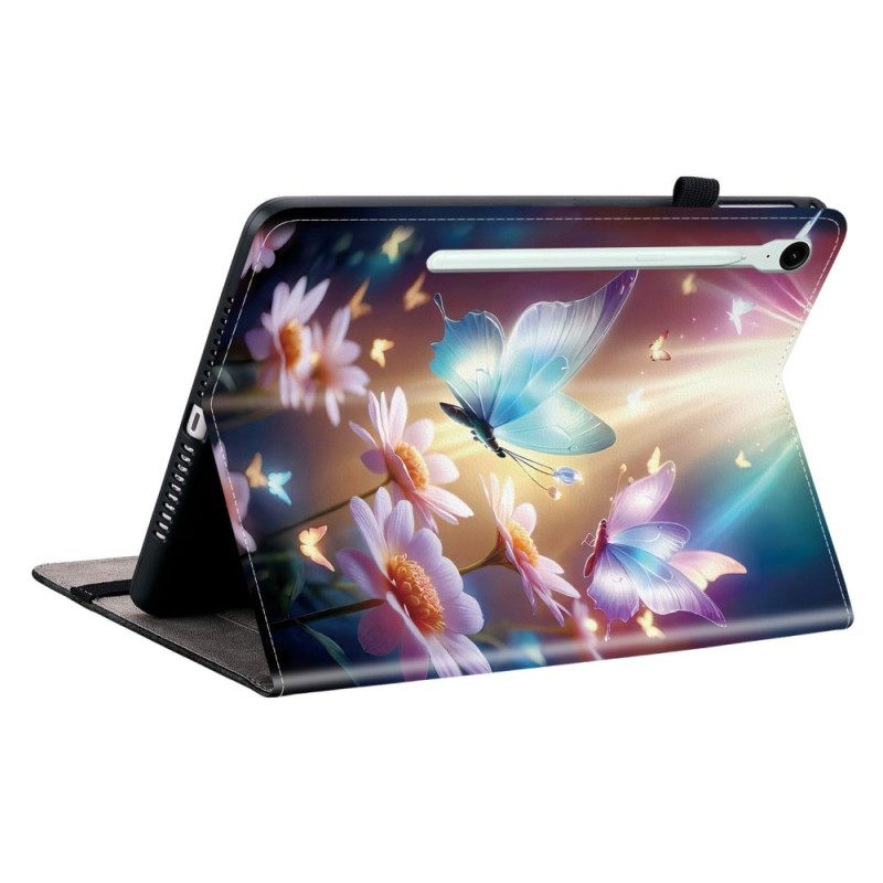 Δερματινη Θηκη Samsung Galaxy Tab S10 Fe Plus Φωτεινές Πεταλούδες