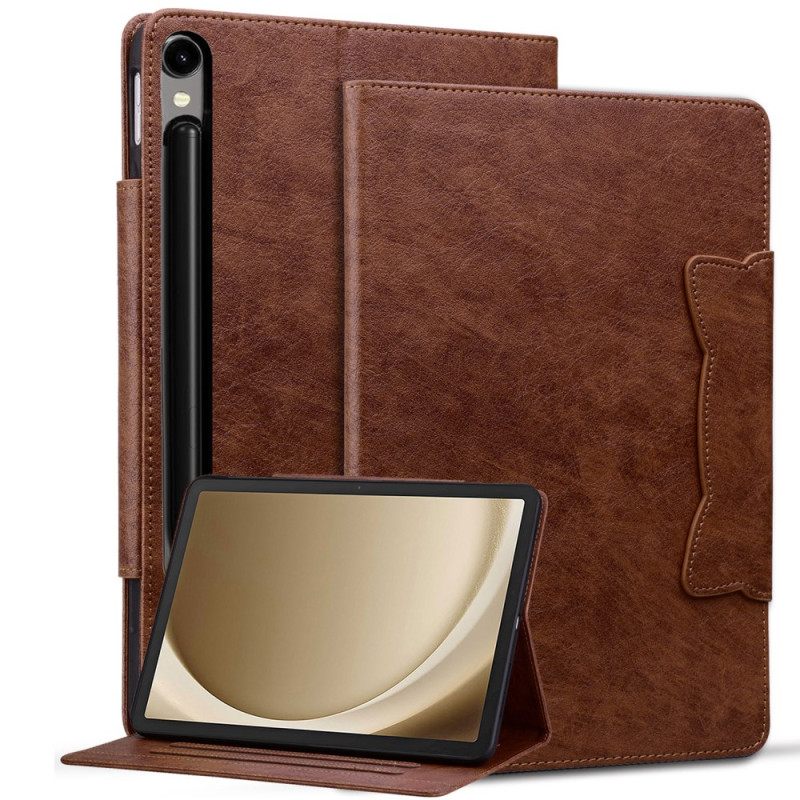 Δερματινη Θηκη Samsung Galaxy Tab S10 Fe Plus Κούμπωμα Γάτας