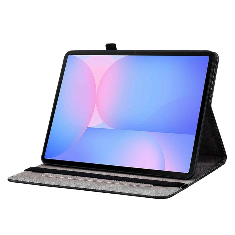 Δερματινη Θηκη Samsung Galaxy Tab S10 Fe Plus Μαύρη Ορχιδέα Σιλικόνης