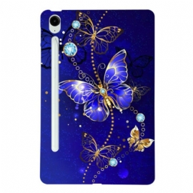 Κάλυμμα Samsung Galaxy Tab S10 Fe Plus Μπλε Και Χρυσές Πεταλούδες
