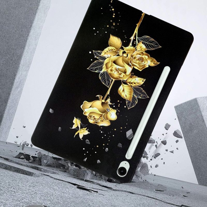 Κάλυμμα Samsung Galaxy Tab S10 Fe Plus Χρυσά Τριαντάφυλλα