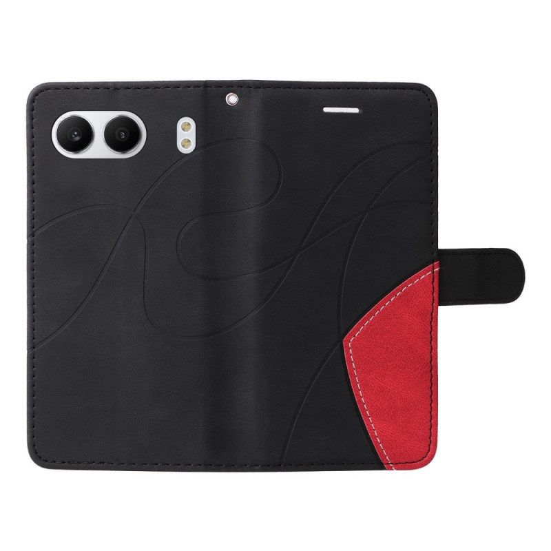Δερματινη Θηκη Oneplus Nord 4 Δίχρωμη Κυματιστή Γραμμή