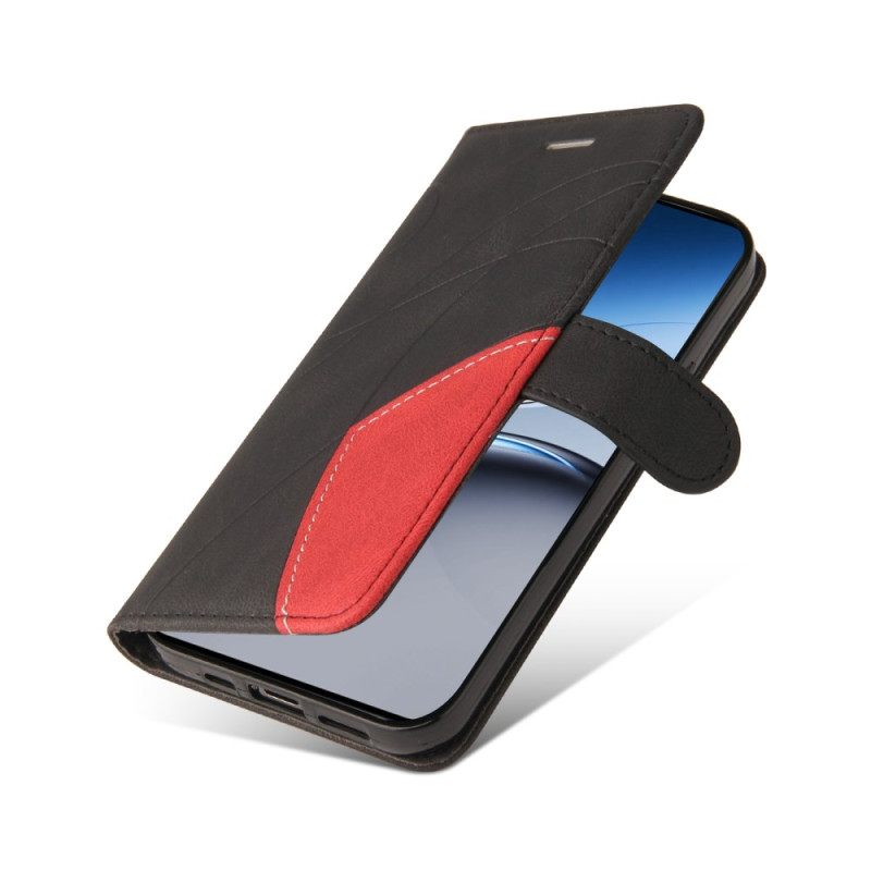 Δερματινη Θηκη Oneplus Nord 4 Δίχρωμη Κυματιστή Γραμμή