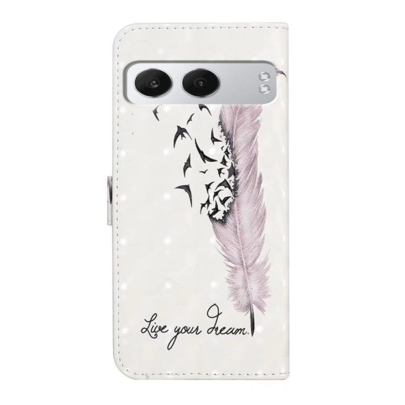 Δερματινη Θηκη Oneplus Nord 4 Τρισδιάστατο Ροζ Φτερό