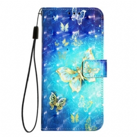 Δερματινη Θηκη Oneplus Nord 4 Χρυσές Πεταλούδες