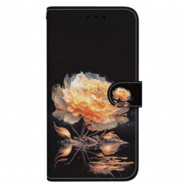 Θηκη Κινητου Oneplus Nord 4 Κορδόνι Με Χρυσές Παιώνιες
