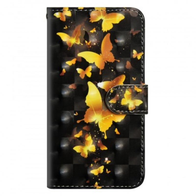 δερματινη θηκη Samsung Galaxy A70 Κίτρινες Πεταλούδες