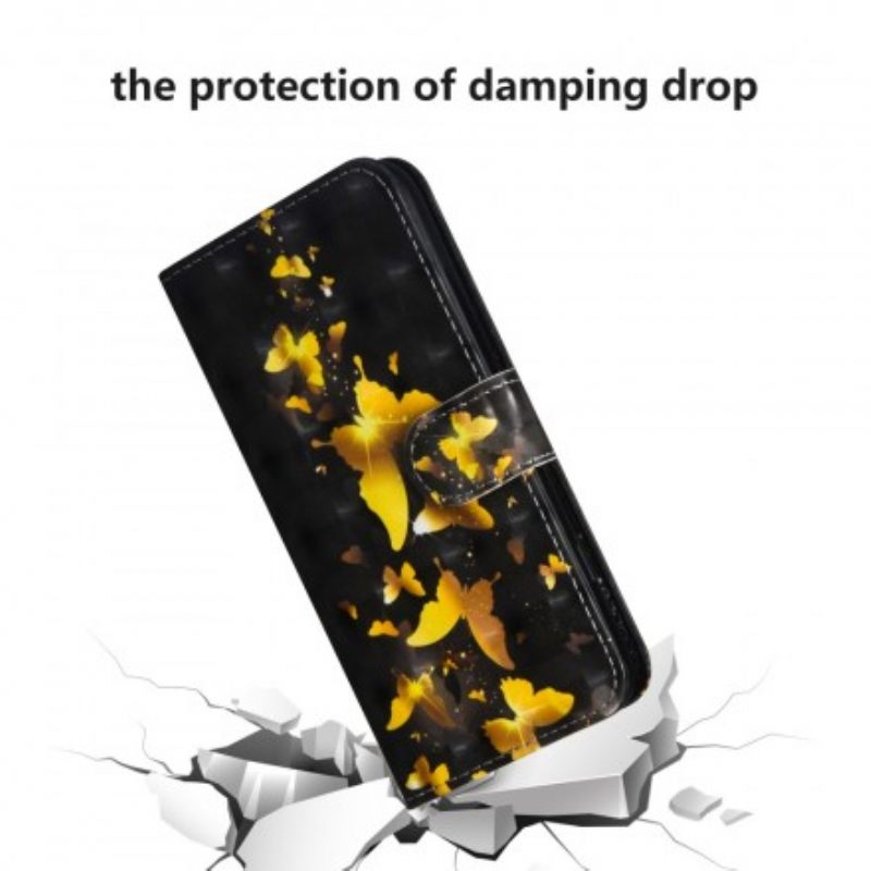 δερματινη θηκη Samsung Galaxy A70 Κίτρινες Πεταλούδες