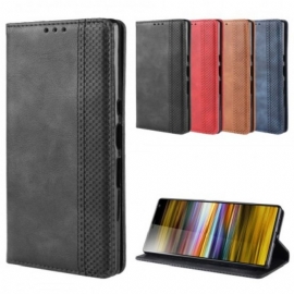 θηκη κινητου Sony Xperia 10 Plus Θήκη Flip Faux Leather Vintage Απλό