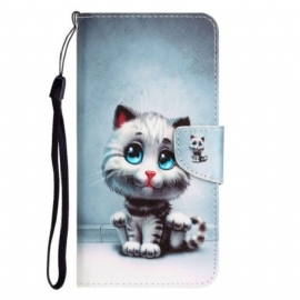 Κάλυμμα Xiaomi 12T / 12T Pro με κορδονι Strappy Blue Eyed Cat