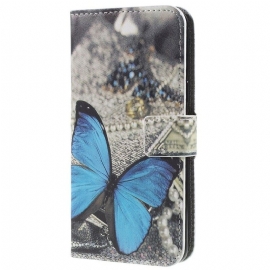 δερματινη θηκη Samsung Galaxy S9 Μπλε Πεταλούδα