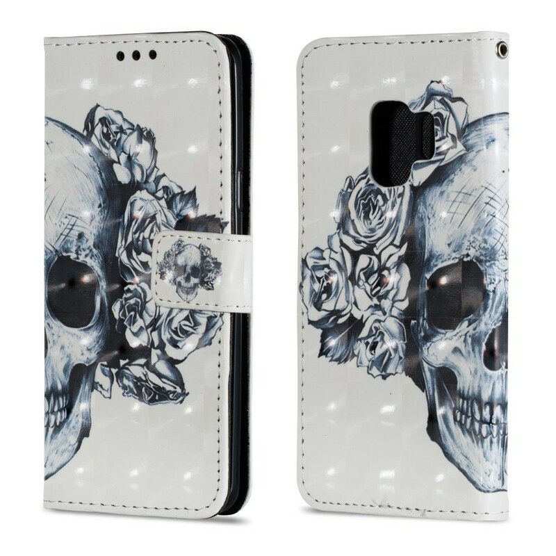 Κάλυμμα Samsung Galaxy S9 Flowery Skull 3d