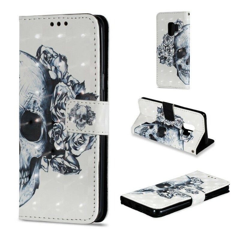 Κάλυμμα Samsung Galaxy S9 Flowery Skull 3d