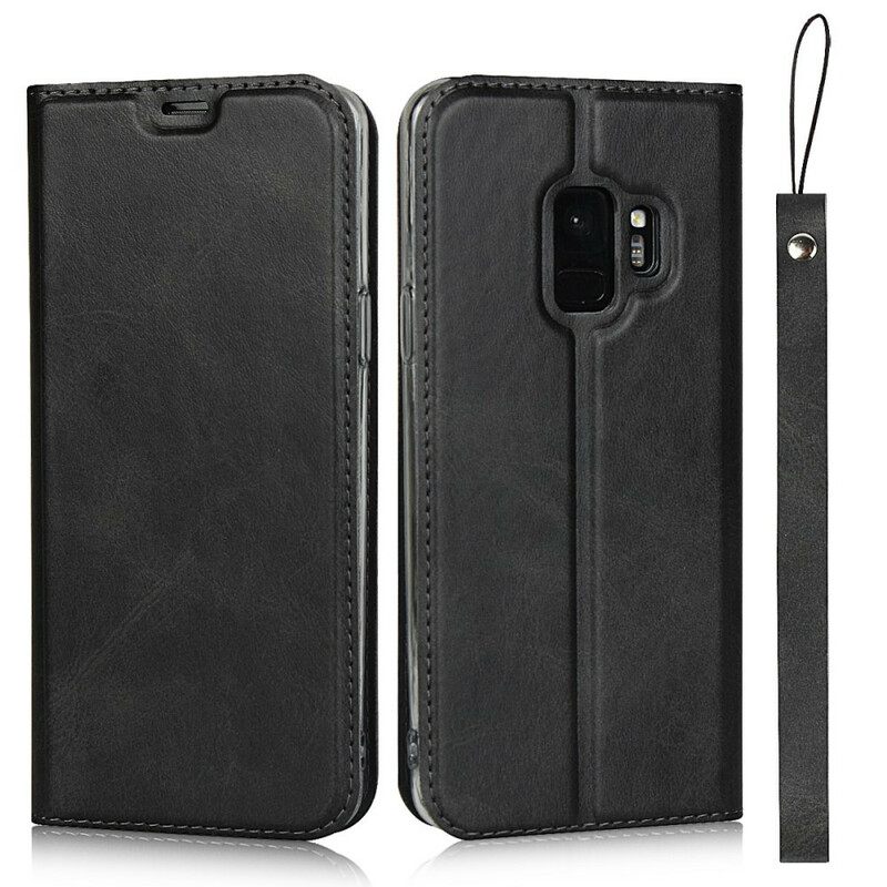θηκη κινητου Samsung Galaxy S9 με κορδονι Θήκη Flip Κατηγορία Απομίμησης Δέρματος Με Λουράκι