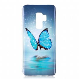 Θήκη Samsung Galaxy S9 Φθορίζουσα Μπλε Πεταλούδα