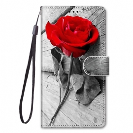 Κάλυμμα Samsung Galaxy A03 Core με κορδονι Ρομαντικό Τριαντάφυλλο Με Λουράκι