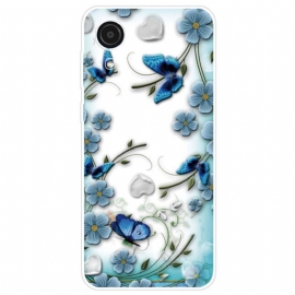 θηκη κινητου Samsung Galaxy A03 Core Ρετρό Πεταλούδες Και Λουλούδια