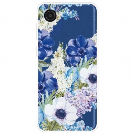 Θήκη Samsung Galaxy A03 Core Ακουαρέλα Μπλε Λουλούδια