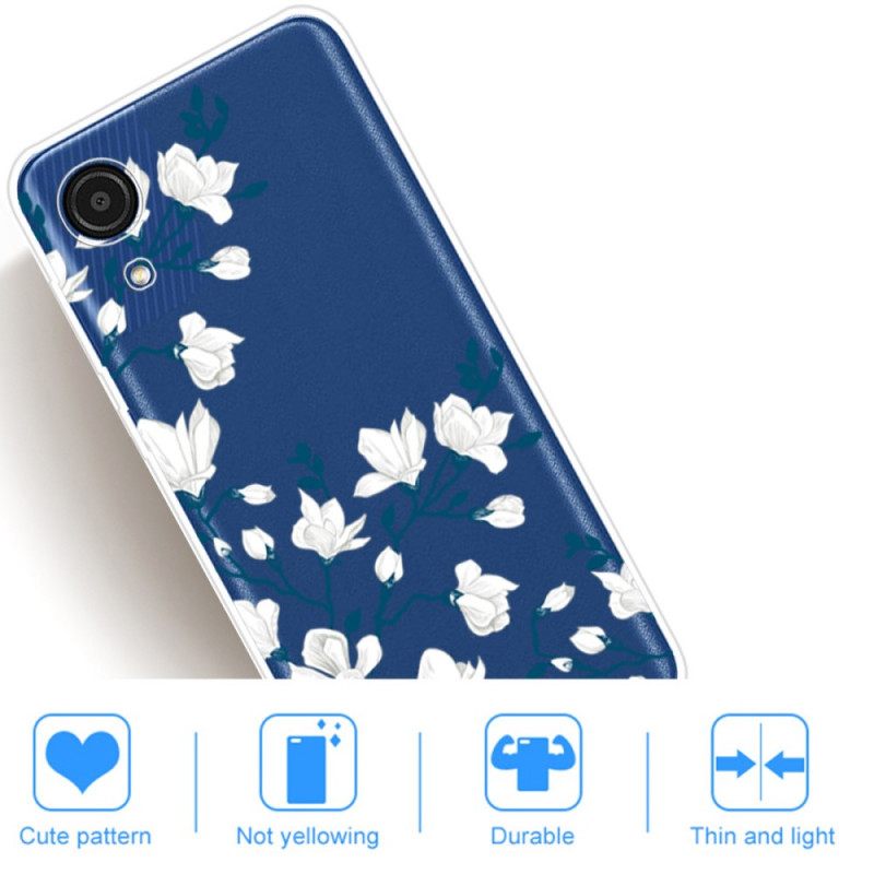 Θήκη Samsung Galaxy A03 Core Μικρά Λευκά Λουλούδια