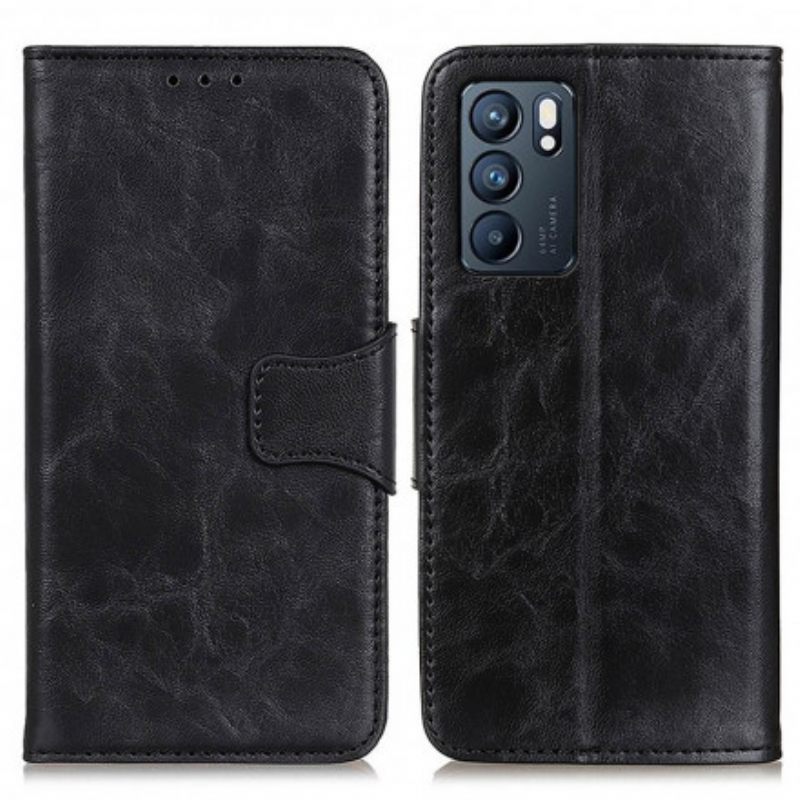 Κάλυμμα Oppo Reno 6 5G Διχασμένο Δερμάτινο Αναστρέψιμο Κούμπωμα