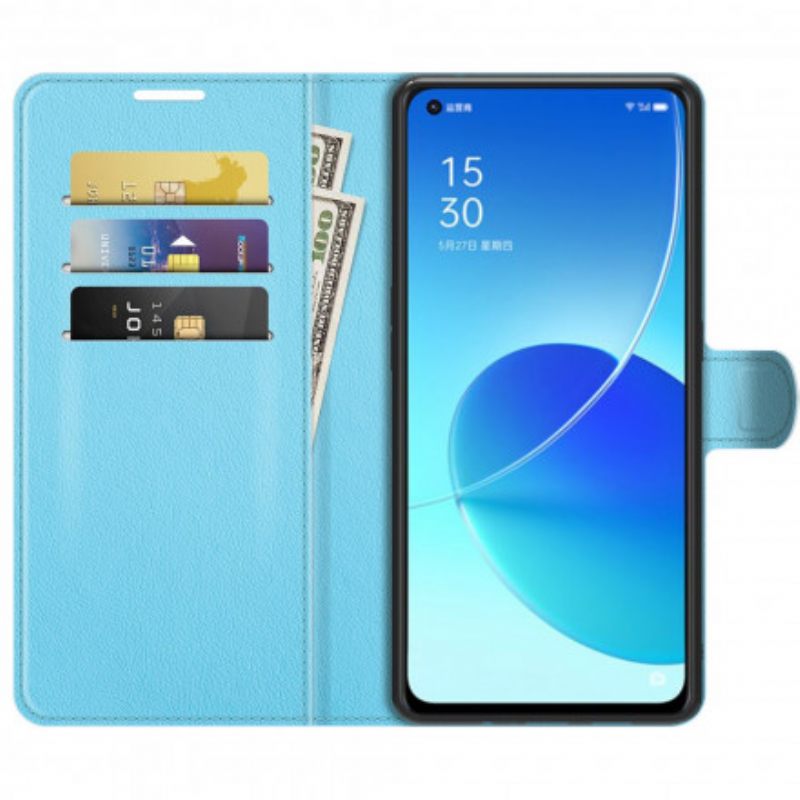 Κάλυμμα Oppo Reno 6 5G Κλασικό Συνθετικό Δέρμα Litchi