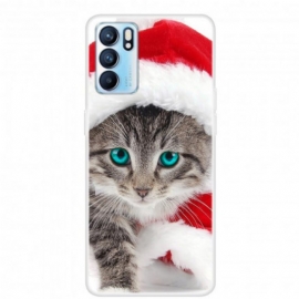 Θήκη Oppo Reno 6 5G Χριστουγεννιάτικη Γάτα