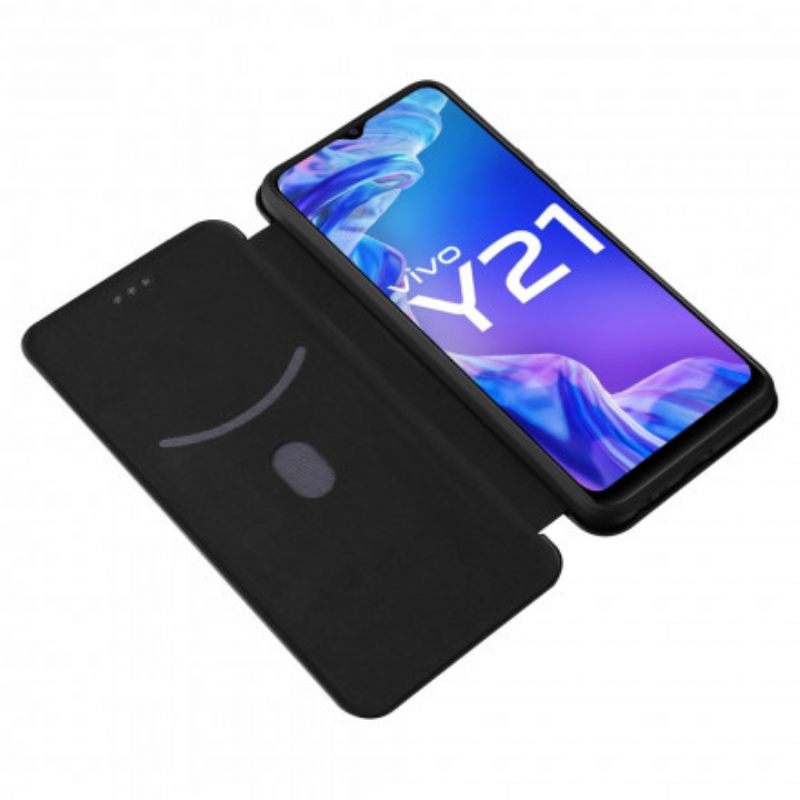 θηκη κινητου Vivo Y33s / Y21 / Y21s Θήκη Flip Έγχρωμη Σιλικόνη Άνθρακα